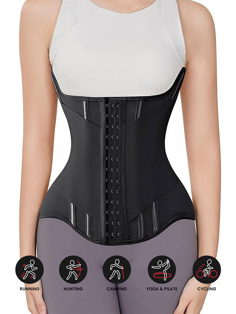 Boning Corset Steel - ชุดกระชับสัดส่วนรูปตัวยูสำหรับผู้หญิง แบบติดกระดุม ยกกระชับหน้าอก กระชับเอว โครงเหล็ก ระบายอากาศได้ดี